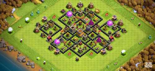 Trophy  Defense Base TH8 With Link TH Layout - Clash of Clans - #6