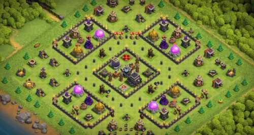 Trophy / Defense Base TH9 With Link TH9 Layout - Clash of Clans - #4