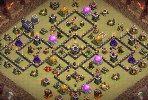 War Base TH9 with Link CWL War Base Layout - Clash of Clans #10