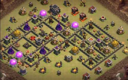 War Base TH9 with Link CWL War Base Layout - Clash of Clans #3