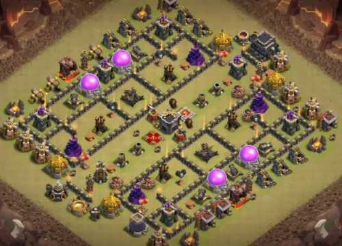 War Base TH9 with Link CWL War Base Layout - Clash of Clans #4