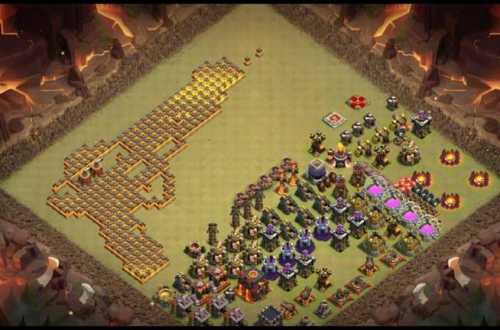 Troll-Base-TH10-with-Link-Funny-Troll-Art-Base-Layout-Clash-of-Clans-1