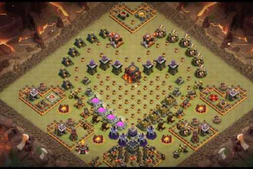 Troll-Base-TH10-with-Link-Funny-Troll-Art-Base-Layout-Clash-of-Clans-3