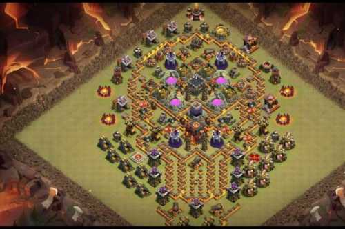 Troll-Base-TH10-with-Link-Funny-Troll-Art-Base-Layout-Clash-of-Clans-4