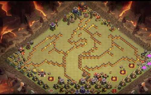 Troll-Base-TH10-with-Link-Funny-Troll-Art-Base-Layout-Clash-of-Clans-5